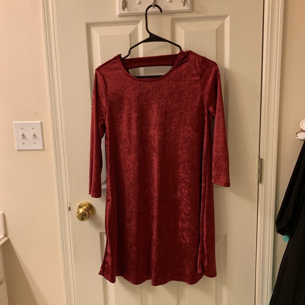 Maroon crush velvet dress